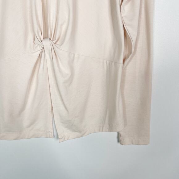 Athleta XSmall Light Pink Essence Twist Long Sleeve Top Crew Neck Keyhole Back - Picture 6 of 12
